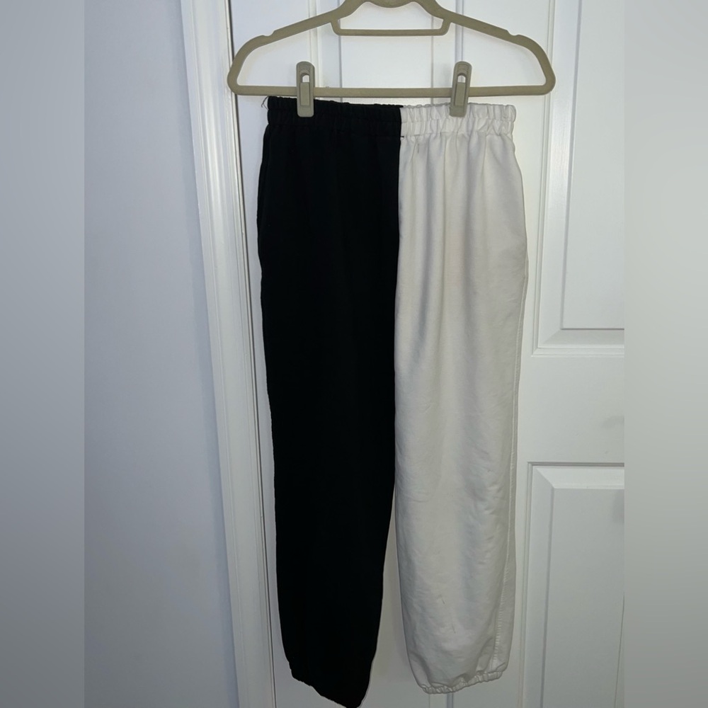 Black and white sweatpants